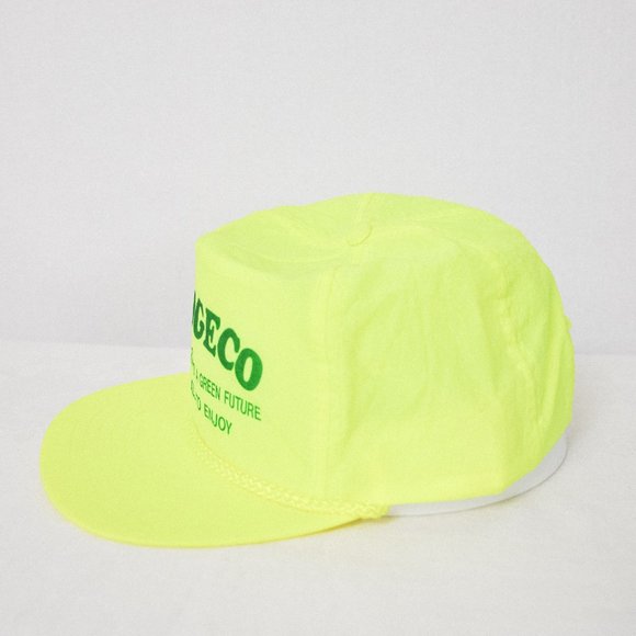 Vintage Neon Green Nylon Snapback Hat - Picture 2 of 5